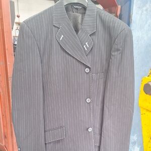 Rochas Charcoal Pinstripe Suit Jacket